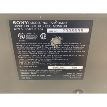 Sony PVM-14M2U 14" Trinitron color CRT Monitor